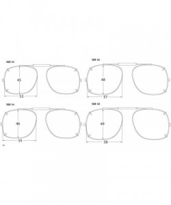 Square Visionaries Polarized Clip on Sunglasses - Square - Bronze Frame - 58 x 49 Eye - CS12MYRUNV5 $39.05