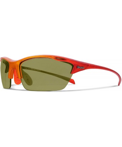 Sport Alpha Orange Yellow Tennis Sunglasses with ZEISS P310 Green Tri-flection Lenses - CX18KN6KYX5 $20.73