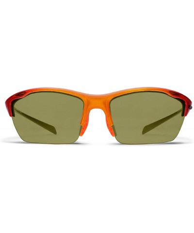 Sport Alpha Orange Yellow Tennis Sunglasses with ZEISS P310 Green Tri-flection Lenses - CX18KN6KYX5 $20.73