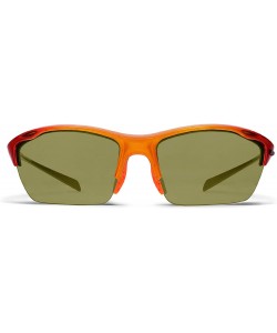 Sport Alpha Orange Yellow Tennis Sunglasses with ZEISS P310 Green Tri-flection Lenses - CX18KN6KYX5 $20.73