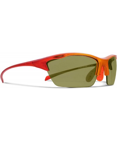 Sport Alpha Orange Yellow Tennis Sunglasses with ZEISS P310 Green Tri-flection Lenses - CX18KN6KYX5 $20.73