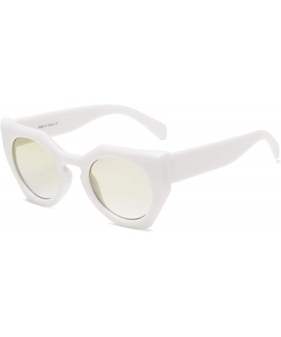 Cat Eye Modern Fashion Round Geometric Cat Eye Designer Sunglasses - Maroon - CB18I5ZHNSX $18.45