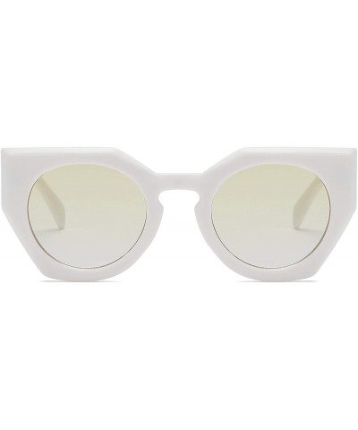 Cat Eye Modern Fashion Round Geometric Cat Eye Designer Sunglasses - Maroon - CB18I5ZHNSX $8.09