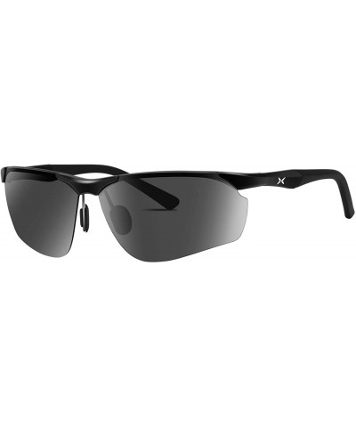 Semi-rimless Men's Polarized Sports Sunglasses for men Driving Cycling Fishing Golf Running Metal Frame Sun Glasses - CH1963Y...