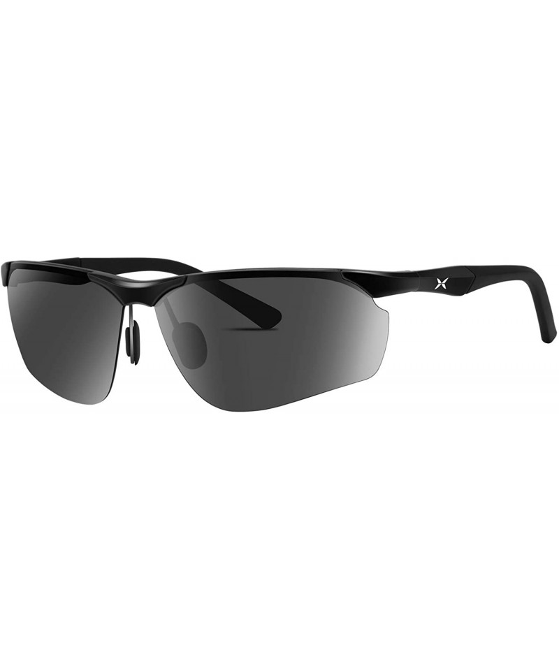 Semi-rimless Men's Polarized Sports Sunglasses for men Driving Cycling Fishing Golf Running Metal Frame Sun Glasses - CH1963Y...