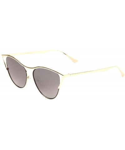 Round Round Lens Sharp Cat Eye Frame Sunglasses - Smoke - CW1988CI36M $13.11