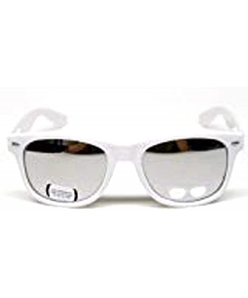 Wayfarer Vintage Retro Mirrored Sunglasses Unisex W110 White / Mirror - CS118LU2GMN $12.38