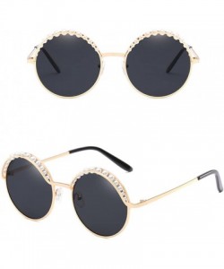 Round Vintage Style Round Sunglasses Retro for Traveling Cycling Fishing Driving - Gloden&gray - CN18DLY0O4H $34.66