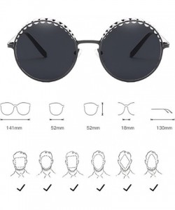 Round Vintage Style Round Sunglasses Retro for Traveling Cycling Fishing Driving - Gloden&gray - CN18DLY0O4H $34.66