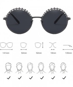 Round Vintage Style Round Sunglasses Retro for Traveling Cycling Fishing Driving - Gloden&gray - CN18DLY0O4H $15.50