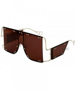 Oversized Fashion Sunglasses Oversized Glasses fashion - Brown - CG18XKKA27K $14.28