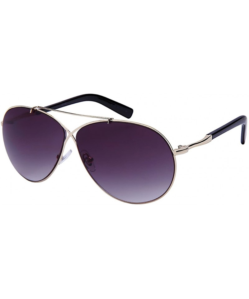 Aviator Modern Metal X Aviator Sunnies w/Gradient Lens 25145-AP - Gold Black - CB12OBGZBD4 $8.57