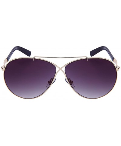 Aviator Modern Metal X Aviator Sunnies w/Gradient Lens 25145-AP - Gold Black - CB12OBGZBD4 $8.57