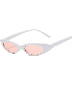 Oval Retro Cat Eye Sunglasses HD Lenses with Case Oval PC Durable Frame UV Protection - White Pink - CT18LD8XW2O $14.38