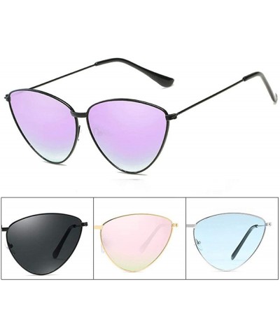 Aviator Sunglasses New Trend Fashion Personality Triangle Cat Eye Color Coating UV400 8 - 7 - CK18YZWLQES $11.02