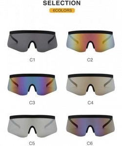 Square Oversized Sunglasses Fashion Gradient Glasses - Black&yellow - CX18T037HOC $12.47