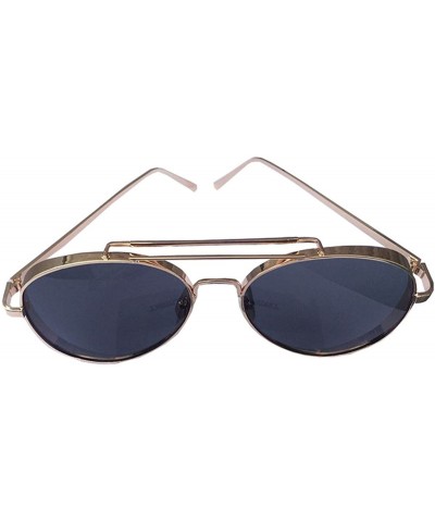 Wayfarer Wayfarers Classic Modern Metal Frame Crossbar Flat Lens Sunglasses - gold frame grey lens - CG12GP6UXBF $76.02