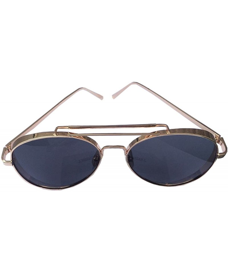 Wayfarer Wayfarers Classic Modern Metal Frame Crossbar Flat Lens Sunglasses - gold frame grey lens - CG12GP6UXBF $34.63
