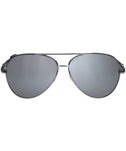 Sport Mens Aviator Sunglasses Play Boy Series Sport Edition Slim Fit 62mm - Silver/Silver - CH12FJ31EOZ $34.81