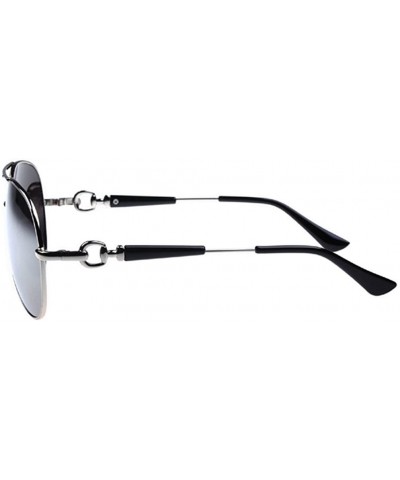 Sport Mens Aviator Sunglasses Play Boy Series Sport Edition Slim Fit 62mm - Silver/Silver - CH12FJ31EOZ $34.81