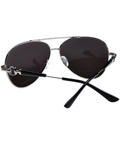 Sport Mens Aviator Sunglasses Play Boy Series Sport Edition Slim Fit 62mm - Silver/Silver - CH12FJ31EOZ $34.81