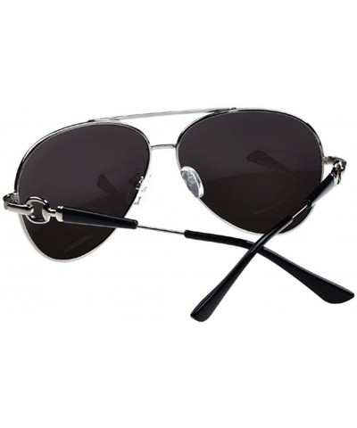 Sport Mens Aviator Sunglasses Play Boy Series Sport Edition Slim Fit 62mm - Silver/Silver - CH12FJ31EOZ $12.66