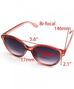 Aviator Vintage Women CatEye Round Reading Sun Readers Oversized (Z3 Shiny Brown Red/Bifocal - 1.25) - CP18EIZ0LI6 $18.21