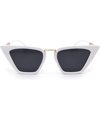 Cat Eye Womens Mod Gothic Cat Eye Plastic Designer Sunglasses - White Black - CI18W0AKMG0 $11.02