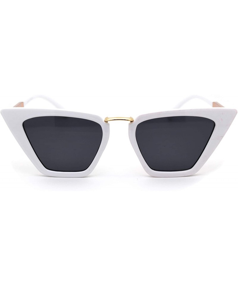 Cat Eye Womens Mod Gothic Cat Eye Plastic Designer Sunglasses - White Black - CI18W0AKMG0 $11.02