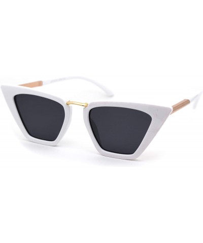 Cat Eye Womens Mod Gothic Cat Eye Plastic Designer Sunglasses - White Black - CI18W0AKMG0 $11.02