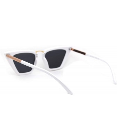 Cat Eye Womens Mod Gothic Cat Eye Plastic Designer Sunglasses - White Black - CI18W0AKMG0 $11.02