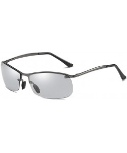 Rimless Photochromic Polarized Sunglasses Men - Gray - CT18OLQ3IXT $29.47