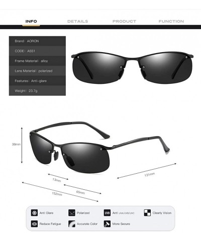 Rimless Photochromic Polarized Sunglasses Men - Gray - CT18OLQ3IXT $29.47