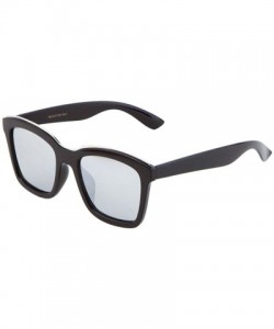 Square Large Square Sunglasses Flat Lens Color Mirror Metal Brow Mod Fashaion - Silver - CX12NVFOKDJ $10.92