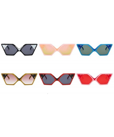 Square Fashion Sunglasses Designer Vintage Colorful - Blue&green - CI18LTQULIS $14.04