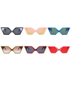 Square Fashion Sunglasses Designer Vintage Colorful - Blue&green - CI18LTQULIS $14.04