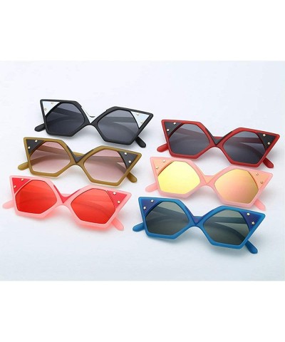 Square Fashion Sunglasses Designer Vintage Colorful - Blue&green - CI18LTQULIS $14.04