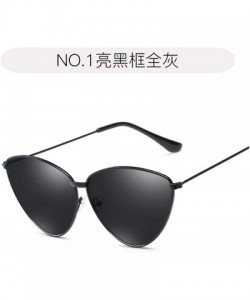 Semi-rimless Women Cat Eye Sunglasses Fashion New Retro Metal Frame Lens Vintage Luxury Mirror - 1 - C8198A5QEDC $41.11