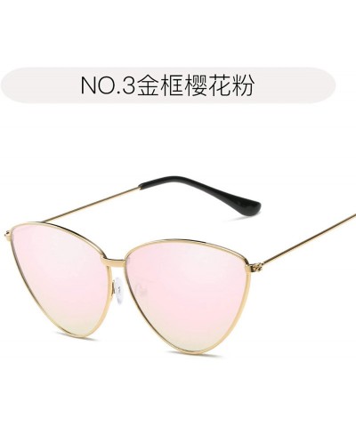 Semi-rimless Women Cat Eye Sunglasses Fashion New Retro Metal Frame Lens Vintage Luxury Mirror - 1 - C8198A5QEDC $41.11