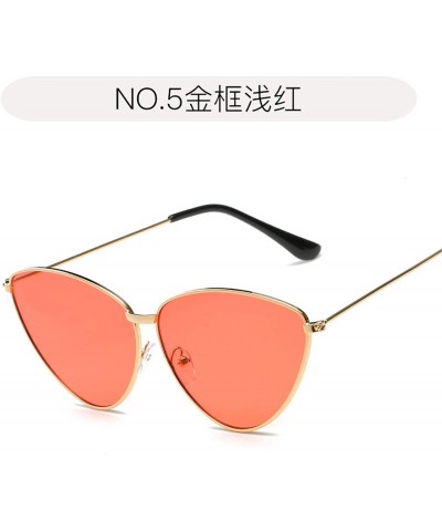 Semi-rimless Women Cat Eye Sunglasses Fashion New Retro Metal Frame Lens Vintage Luxury Mirror - 1 - C8198A5QEDC $41.11