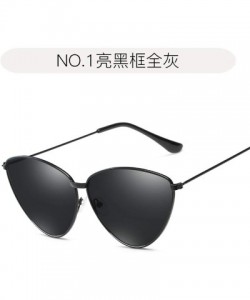 Semi-rimless Women Cat Eye Sunglasses Fashion New Retro Metal Frame Lens Vintage Luxury Mirror - 1 - C8198A5QEDC $41.11