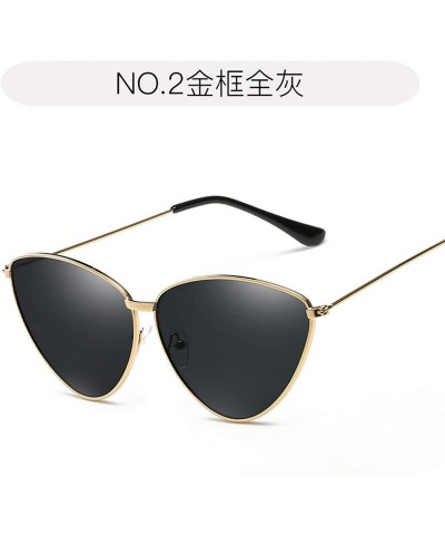 Semi-rimless Women Cat Eye Sunglasses Fashion New Retro Metal Frame Lens Vintage Luxury Mirror - 1 - C8198A5QEDC $41.11