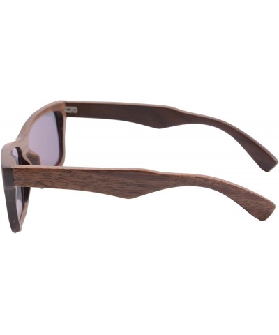 Wayfarer Natural Wood Frame Polarized Sunglasses Anti-glare Wooden Glasses-Z68020 - Black Walnut - CK18RYQWXXE $23.31