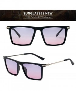 Square Mens Polarized Sunglasses for Men Rectangular Driving Running Fishing Sun Glasses for Women UV400 Protection - CN18SCC...