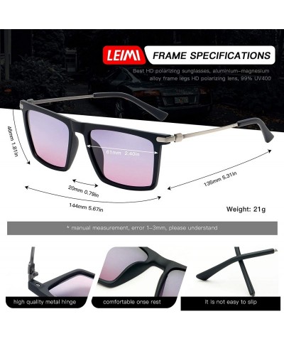 Square Mens Polarized Sunglasses for Men Rectangular Driving Running Fishing Sun Glasses for Women UV400 Protection - CN18SCC...