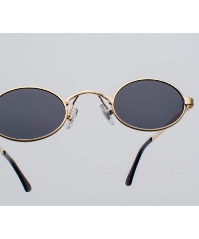 Round Tiny Oval Sunglasses Men Small Frame Vintage Women Sun Glasses Retro Round Decoration - Silver With Clear - CZ198AITAAA...