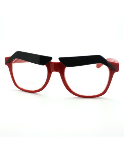 Wayfarer Funny Eyebrows Eyeglasses Clear Lens Novelty Cartoon Frame - Red - CY11EPLQJ0R $10.55