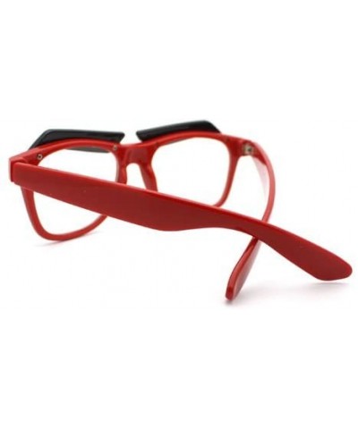 Wayfarer Funny Eyebrows Eyeglasses Clear Lens Novelty Cartoon Frame - Red - CY11EPLQJ0R $10.55