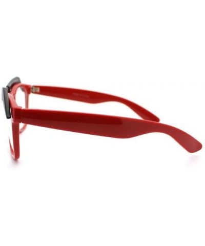 Wayfarer Funny Eyebrows Eyeglasses Clear Lens Novelty Cartoon Frame - Red - CY11EPLQJ0R $10.55