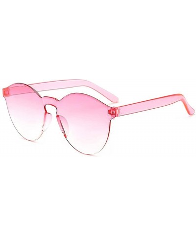 Round Unisex Fashion Candy Colors Round Sunglasses Outdoor UV Protection Sunglasses - Pink - CP190R5UZR3 $30.34